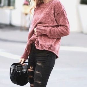 Cynthia Rowley Chenille Blush Sweater size L